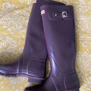 Hunter Boots Tall Eggplant Purple Wellies Rainboot
